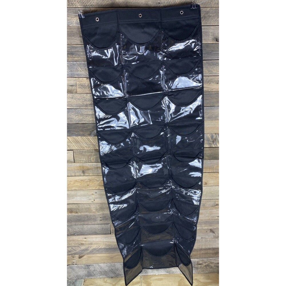 27 Pocket Black Over The Door Organizer Hanging Storage Holder Closet Storage